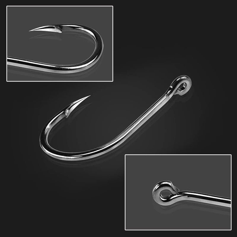 AUF Fishing Hooks High Carbon Steel Worm Soft Bait Jig Fish Hooks with Plastic Box NO.8#-100Pcs - Image 3
