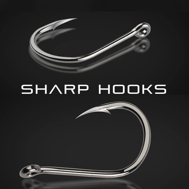 AUF Fishing Hooks High Carbon Steel Worm Soft Bait Jig Fish Hooks with Plastic Box NO.8#-100Pcs - Image 4