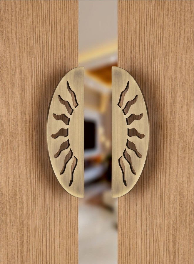 COMPASS Stainless Steel 6-inch Round Shape Door Handle for Main Door and Pull-Push Handle of Home/Hotel/Office Door Hardware for Single and Double Door - Pack of 1 Set (Brass Antique) - Image 4