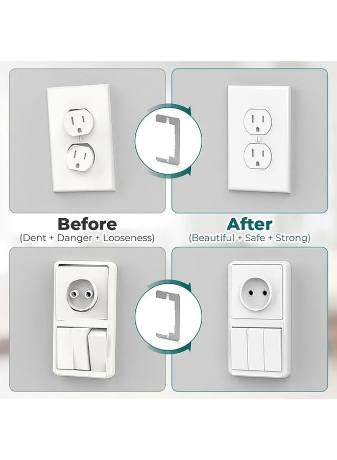 Silver Metal Wall Panel Spacer Flush Fit Adhesive Leveling Pad For Electrical Box Outlet 10pcs - Image 4
