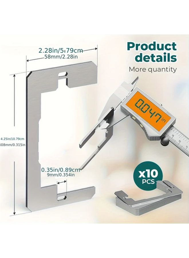 Silver Metal Wall Panel Spacer Flush Fit Adhesive Leveling Pad For Electrical Box Outlet 10pcs - Image 3
