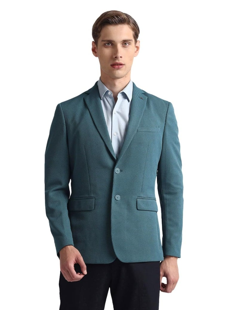 Arrow Zero Calorie Slim Fit Knit Blazer Teal - Image 4