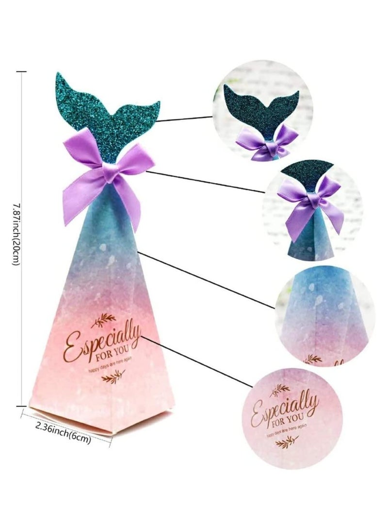 Excefore Candy Boxes Mermaid Party Favor Boxes, Under The Sea Goodie Bags, Mermaid Theme Birthday Party Supplies 50 Pieces - Image 4