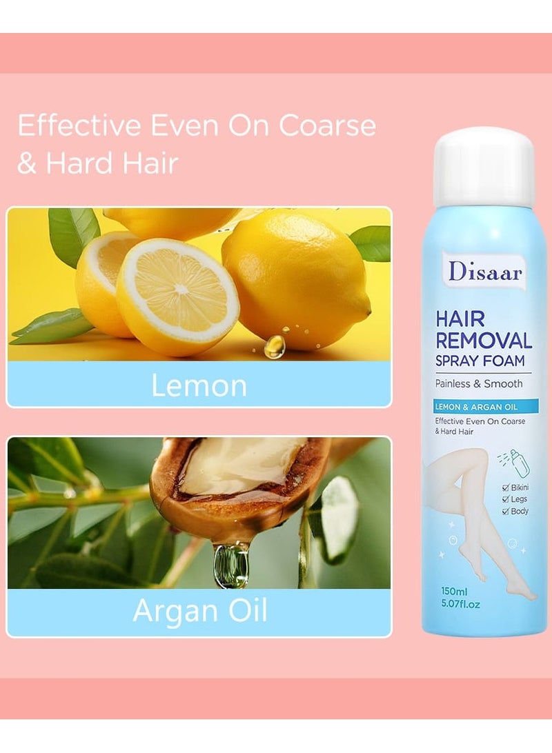 Disaar Hair Removal Spray Foam Painless And Smooth Lemon And Argan Oil 150 ML - Image 4
