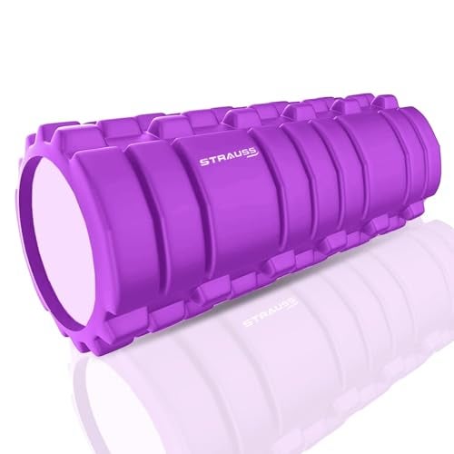 Strauss Deep Tissue Massage Foam Roller|High-Density Muscle Roller for Myofascial Release, Physical Therapy, Yoga, Pilates|Exercise Equipment for Deep Tissue Massage and Muscle Relief|33cm,(Purple) - Image 1