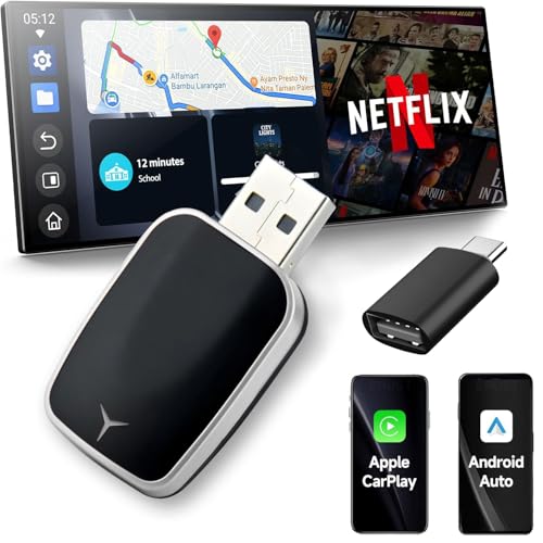 YIMBLI 2 in 1 Wireless CarPlay & Android Auto Adapter | Convert Wired to Wireless | Plug & Play USB Dongle | Fast & Stable Bluetooth + WiFi | for OEM Wired Car Systems - Image 1