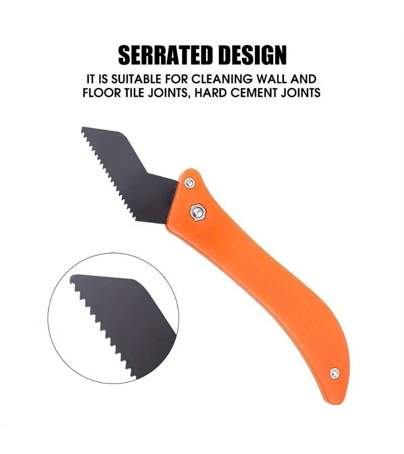 1 Knife With 3 Replacement Heads Tungsten Alloy Tile Cutter For Cleaning Tile Gaps Wall And Floor Tiles Stripping Wallpaper And Paint Tile Adhesive Remover - Image 2
