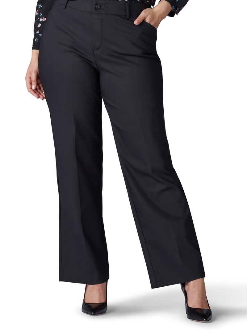 Lee Women's Plus Size Ultra Lux Comfort with Flex Motion Trouser Pant Black 18W, 18 Petite - Image 1