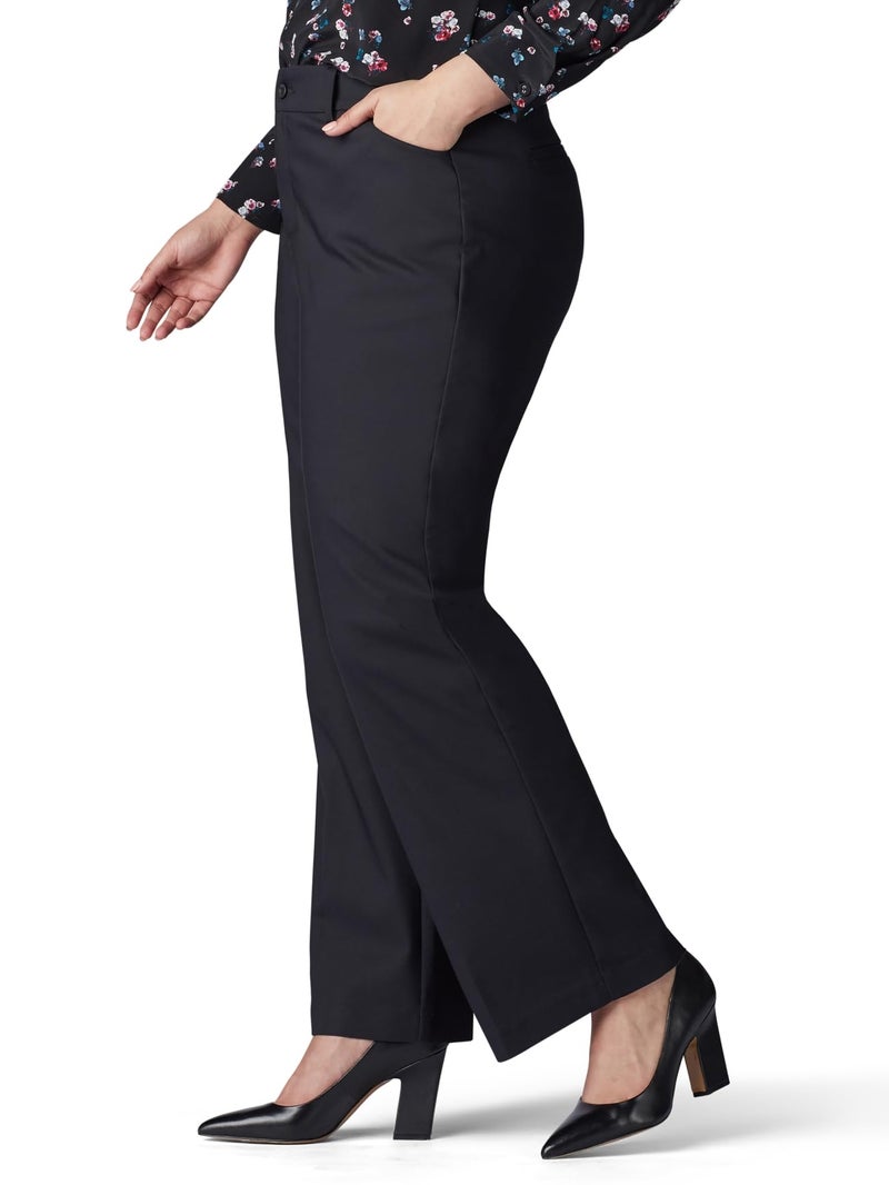 Lee Women's Plus Size Ultra Lux Comfort with Flex Motion Trouser Pant Black 18W, 18 Petite - Image 2