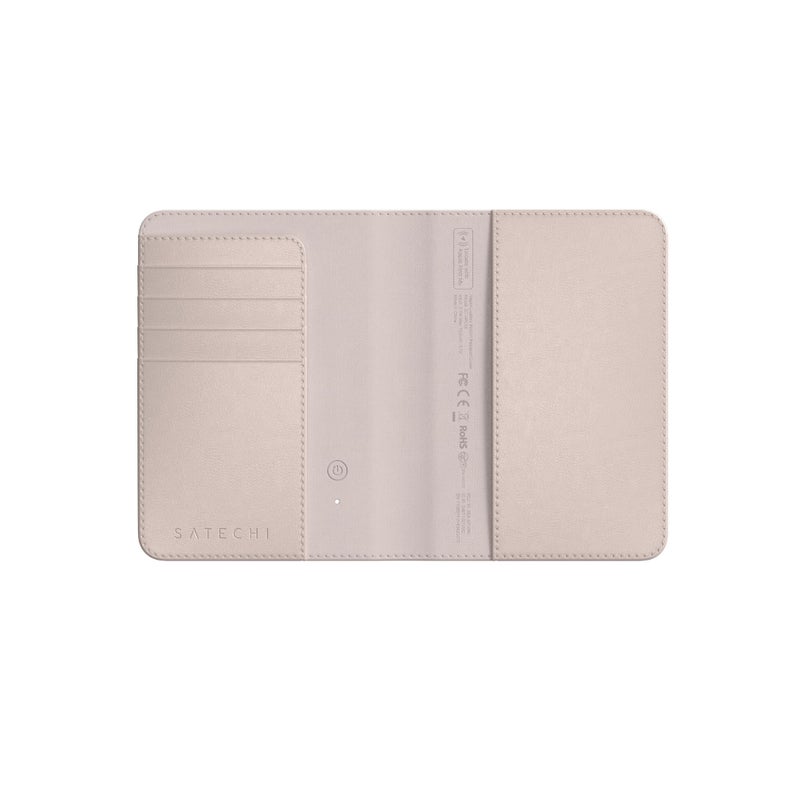 Satechi Passport Holder for Travel with Find My, Passport Cover with 4 Card Holder, Wireless Charging, and RFID protection â€“ Travel Essential Vegan Leather Passport â€“ Desert Rose - Image 1