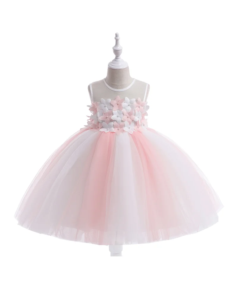 Mark & Mia Mark & Mia Pearl Embellished & Floral Detailed Sleeveless Frock - Pink