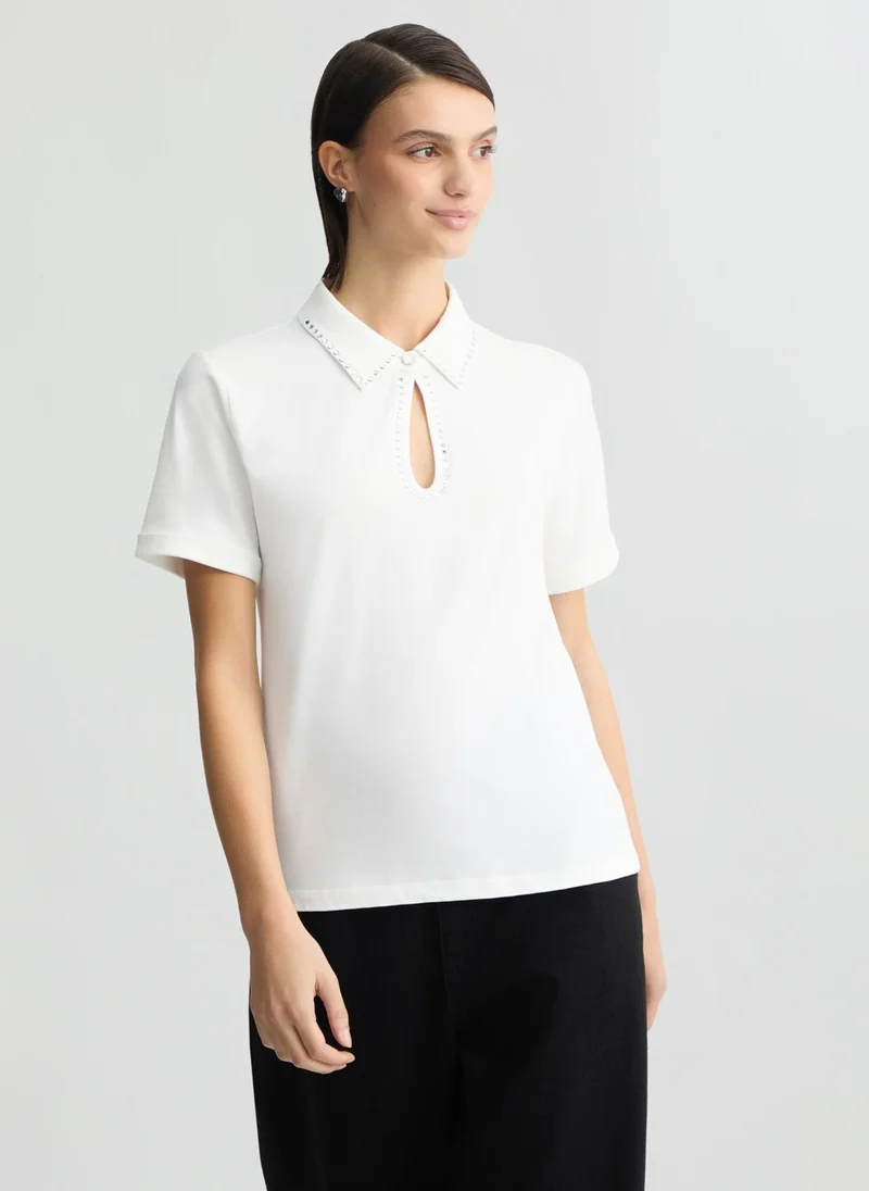 Liu Jo Polo shirt with rhinestones