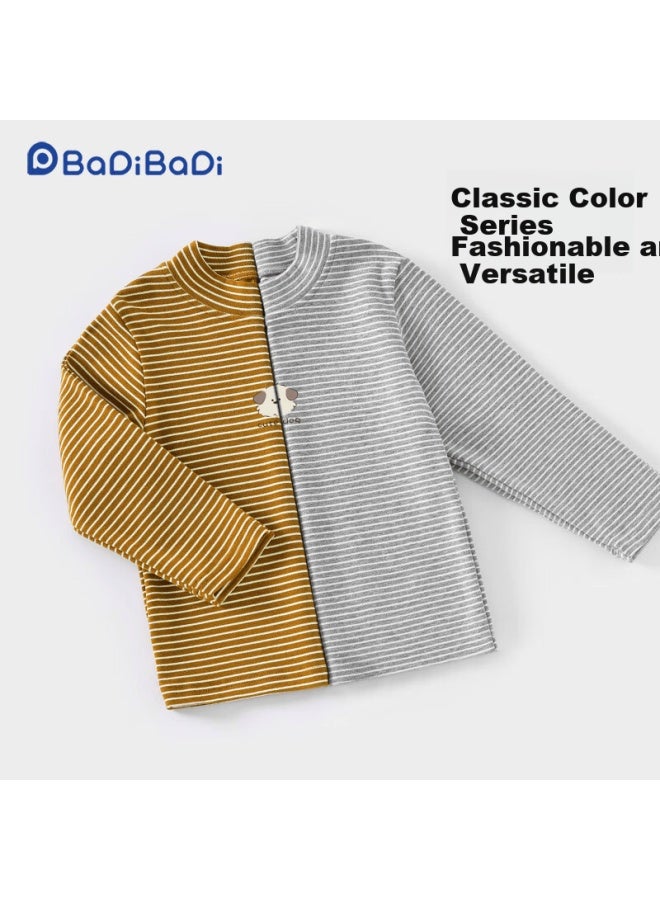Badibadi Autumn Winter Baby Toddler Long Sleeve Base Layer T-shirt Soft Elastic Warm Comfortable Brown Puppy 80 - Image 1