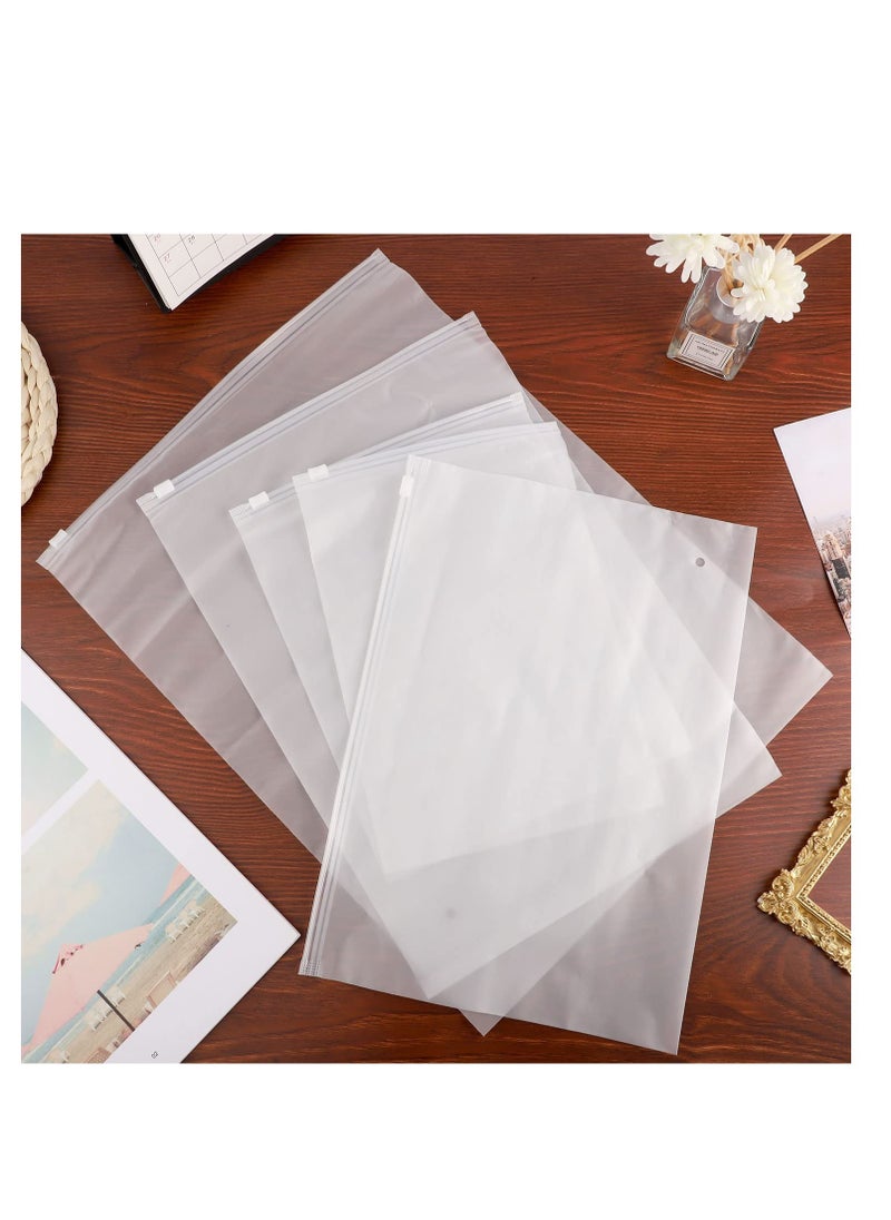 Excefore - Reusable Ziplock Bags, Travel Clothes Storage Bags, Plastic Hospital Bags Maternity Essentials, Frosted Waterproof Multifunctional Storage Pouch, for Clothes, Shoes, Cosmetics(5 Size 24 Pcs) - Image 1