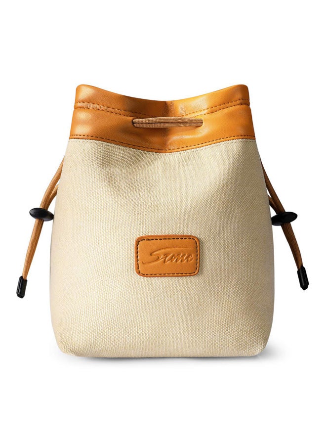 Camera Sleeve Bag Canon Micro Single Photography Storage Protective Cover Fuji Sony Lens PU Leather Drawstring Pocket-Color:Yellow Beige (customizable)-Dimensions:Customizable - Image 1