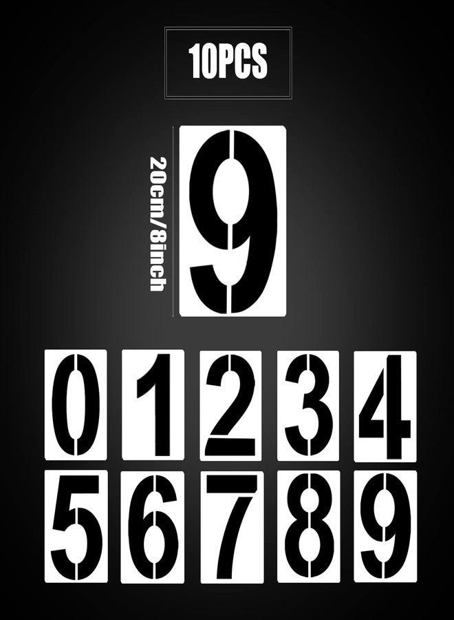AIEX 8inch Large Number Stencils, Reusable Curb Address Numbers 10pcs Plastic Parking Stencils for Painting from 0 to 9 - Image 2