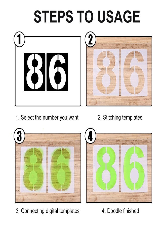 AIEX 8inch Large Number Stencils, Reusable Curb Address Numbers 10pcs Plastic Parking Stencils for Painting from 0 to 9 - Image 3