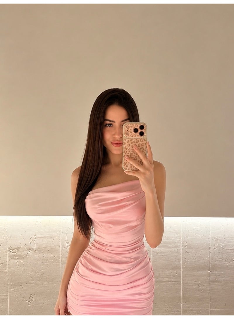كفر حماية بتصميم جلد النمر اللامع لهاتف آيفون 17 برو ماكس مع حزام من أورا ستايل، غطاء مقاوم للصدمات للنساء، بولي كربونات وردي - Image 3