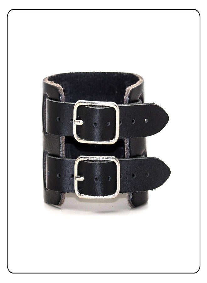 Fusamk Punk Dragon Bracelet Belt Buckle Wristband Wide Leather Bracelet,7.0-8.0inches - Image 3