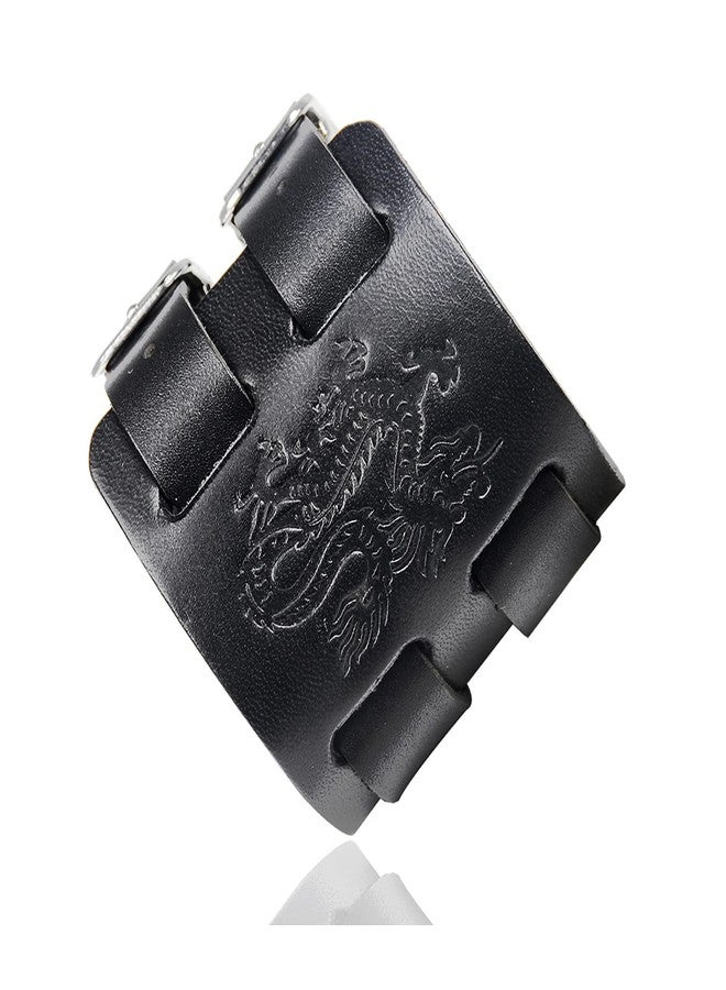 Fusamk Punk Dragon Bracelet Belt Buckle Wristband Wide Leather Bracelet,7.0-8.0inches - Image 1