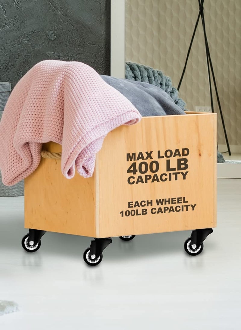 12 Pack Swivel 1.5" Caster Wheels Rubber Base with Top Plate & Bearing Heavy Duty - Image 3