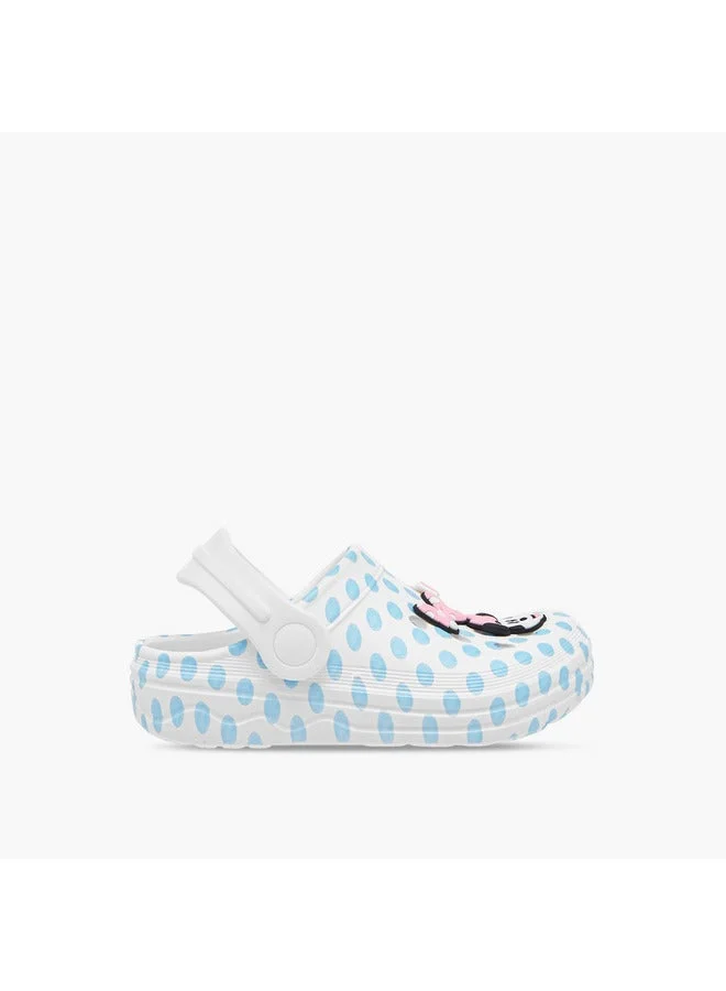 Disney Girls Minnie Mouse Applique Detail Clogs with Backstrap