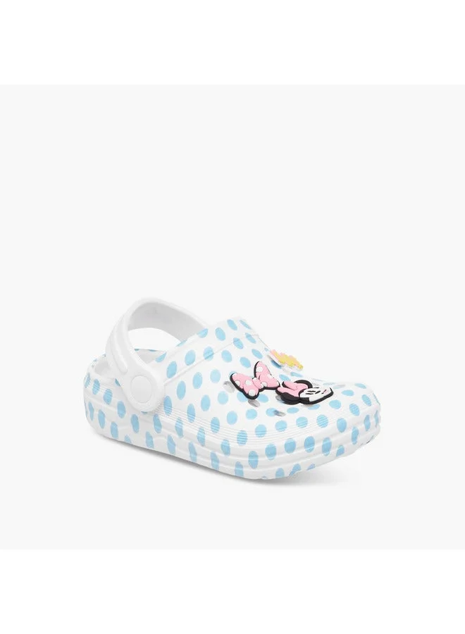 Disney Girls Minnie Mouse Applique Detail Clogs with Backstrap