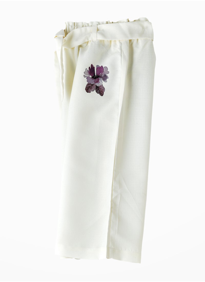 Jelliene - Girls' Floral Embellished Culottes - Image 1