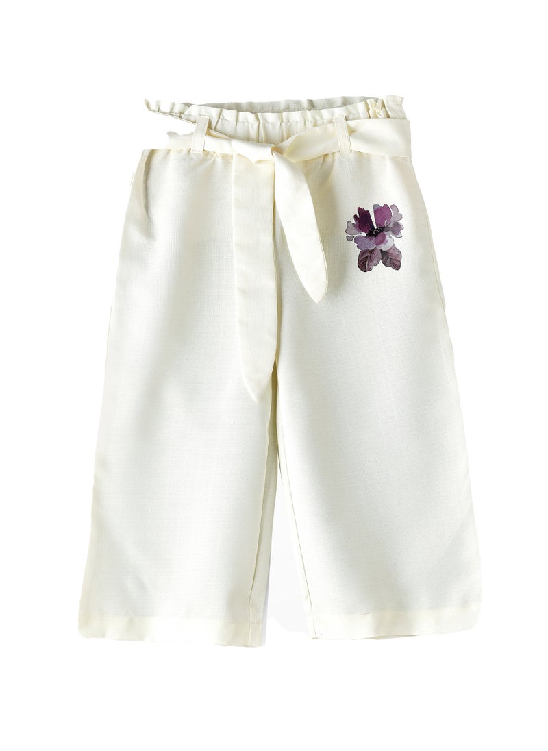 Jelliene - Girls' Floral Embellished Culottes - Image 1