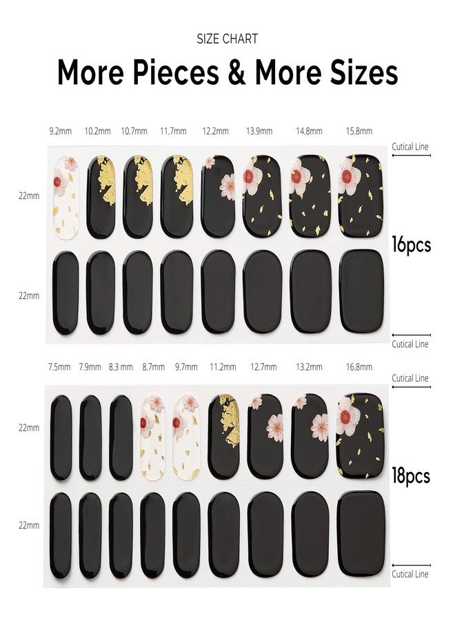 NAILOG Semi Cured Gel Nail Strips, 34 pcs Salon-Quality Gel Nail Stickers, Long Lasting Nail Wraps for Women with Soft Gel Finish | Geisha - Image 5