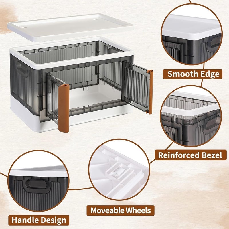Kresal Stackable Storage Bins with Lid 1Pack Stackable Storage Drawers Collapsible Storage Bins with lids Multifunctional Foldable Storage Box for Bedroom Living Room Toy Room - Image 2