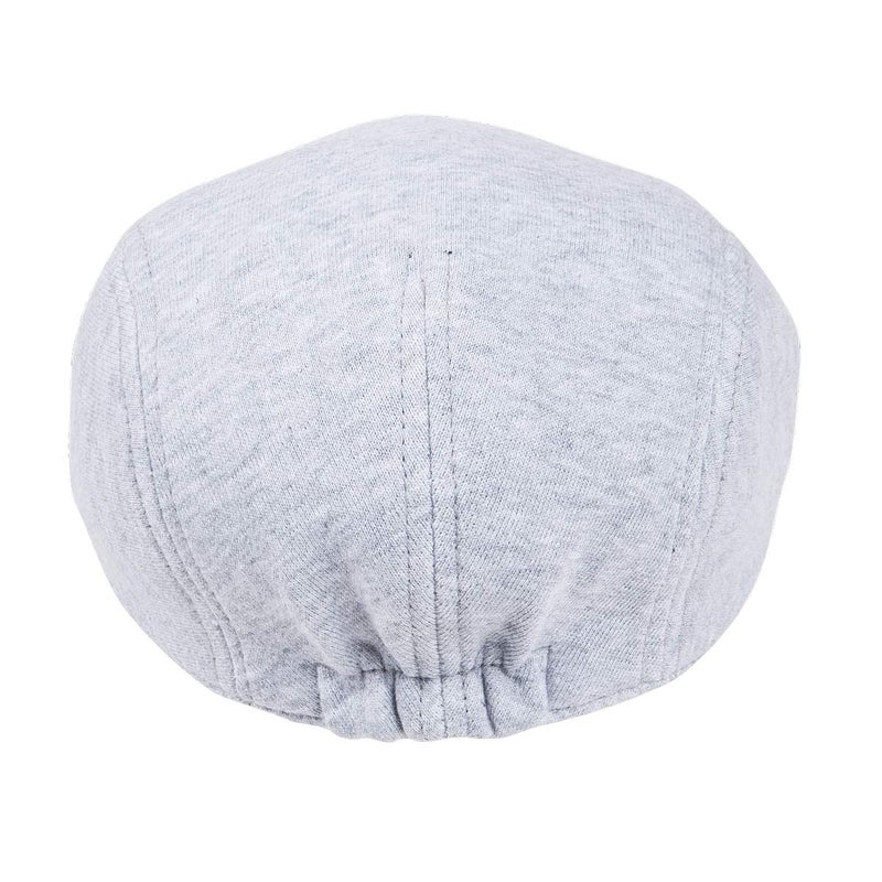 FEINION Men Cotton Newsboy Cap Soft Fit Cabbie Hat (Light Grey) - Image 3