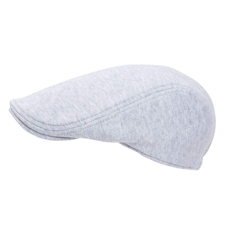 FEINION Men Cotton Newsboy Cap Soft Fit Cabbie Hat (Light Grey) - Image 2