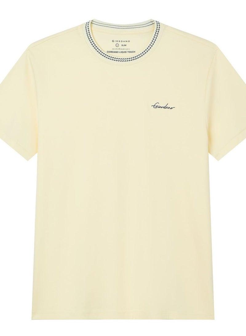 GIORDANO Men's Slim Fit Liquid Touch Cotton Tee - Image 3