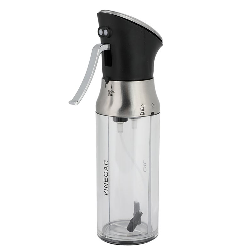 Oil Spray Bottle: 100ml Transparent Food-Grade PC - Precise Press-Type Dispenser, Dual Nozzle Oil & Vinegar Mister for Home Healthy Cooking, Portion Control - Image 1