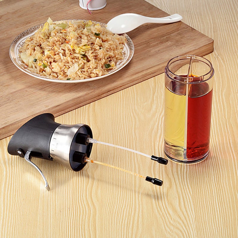 Oil Spray Bottle: 100ml Transparent Food-Grade PC - Precise Press-Type Dispenser, Dual Nozzle Oil & Vinegar Mister for Home Healthy Cooking, Portion Control - Image 4