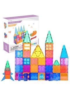 Y&D Magnetic Tiles Building Blocks,Clear 3D Blocks Construction Playboards,100PCS Educational Magnet Toys Recreational, for Children Ages 3 Years + (100PCS)  - Image 1
