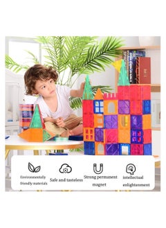 Y&D Magnetic Tiles Building Blocks,Clear 3D Blocks Construction Playboards,100PCS Educational Magnet Toys Recreational, for Children Ages 3 Years + (100PCS)  - Image 2