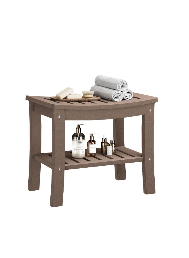 Garvee HDPE Shower Bench with Storage Shelf,Waterproof Shower Seat Stool Chair for Bathroom Bathtub,Non-Slip Spa Stool,Indoor Outdoor Use,Space-Saving,No Maintenance - Image 5