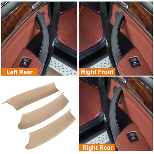 DIRBOERF Beige 4PCS Left Door Armrest Pull Handle Covers Storage Compartment Compatible with BMW X3 F25 20102016 X4 F26 20142017 Driver Side Container Storage Box - Image 3
