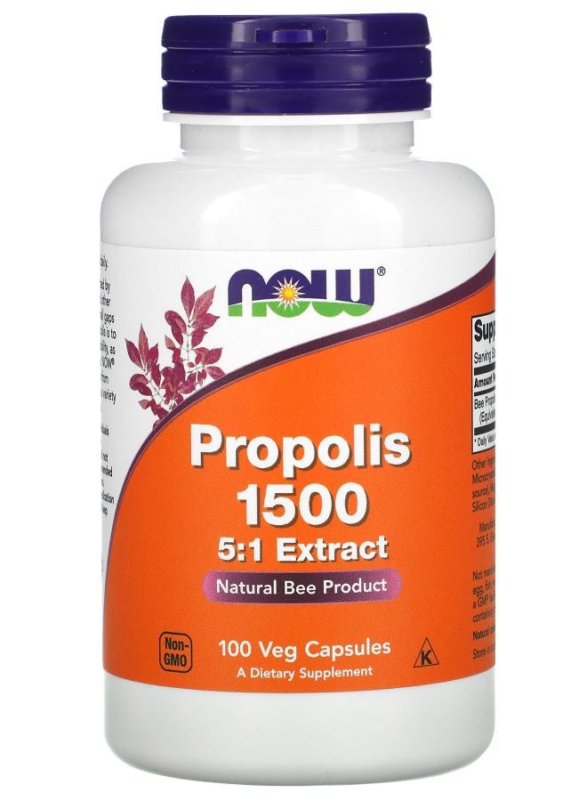 now Propolis 1500 100 Veg Capsules