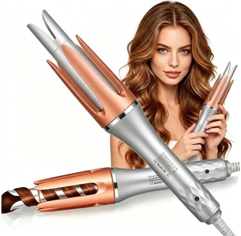 Automatic Hair Curler, Auto Curling Wand with 4 Temperature Settings (160°C-200°C), Anti-Scald and Anti-Tangle Smart Design, 360° Swivel Cord Dual Voltage Travel Hair Waver for Long and Medium Hair - Image 1