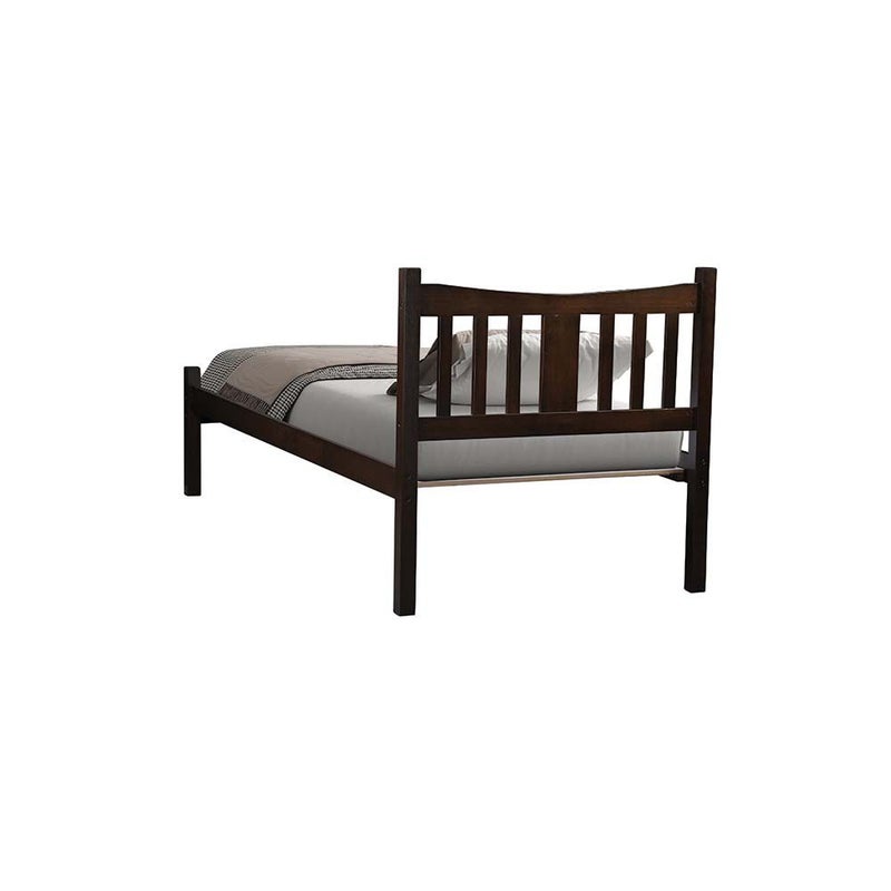 DANUBE HOME سرير مفرد ديربي سولو V2 90x200 من الخشب الصلب | تصميم حديث لإطار سرير خشبي للشباب | سرير مريح (المخدة غير مشمولة) - إسبريسو - Image 2