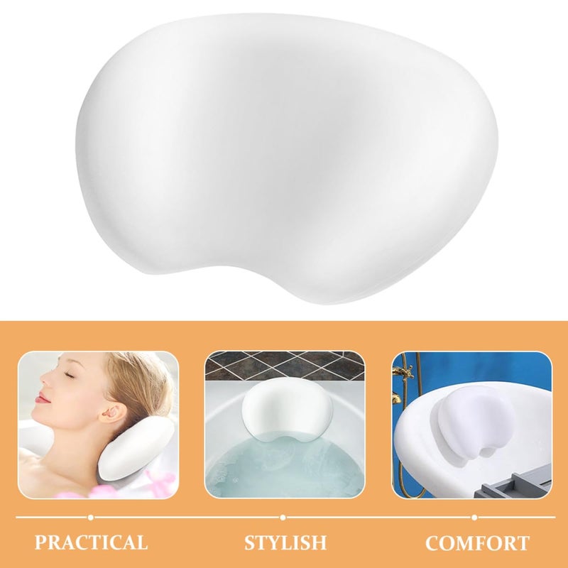 Soft Foam White Non Slip Bath Pillow Headrest For Tub Home Spa Relaxation - Image 5