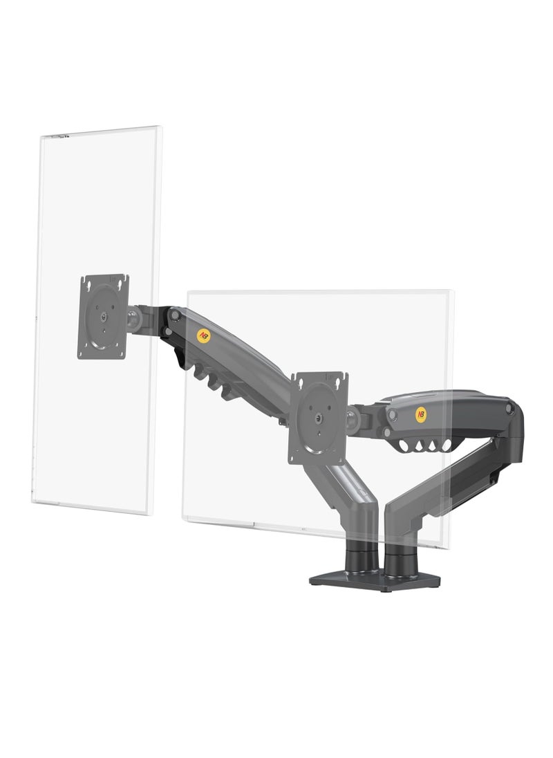 Generic F160 Dual Arm Monitor Stand – Fits 17-27" Screens, Supports 2-9kg, with Shock Absorber (New Version)  - Image 1