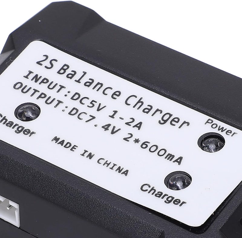 cheekyglo 2S Balance Charger,7.4V LiPo Battery Charger for Wltoys, Boat Plane Toy Charger Black - Image 5
