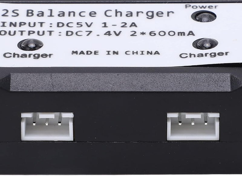 cheekyglo 2S Balance Charger,7.4V LiPo Battery Charger for Wltoys, Boat Plane Toy Charger Black - Image 3