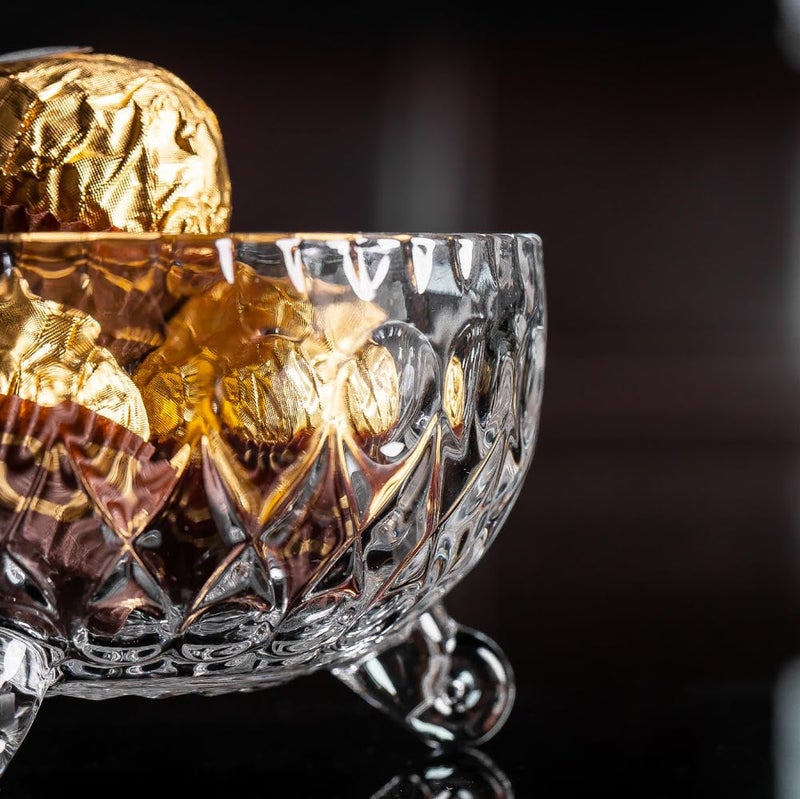 WRINGO Glass Serving Bowls Set 7 pcs Dessert Bowl Set Glassware Tableware Serving Bowl Set for IceCream Fruit Candy Pasta Salad Sugar 1 Big Bowl 6 Small Bowl WD03 - Image 5