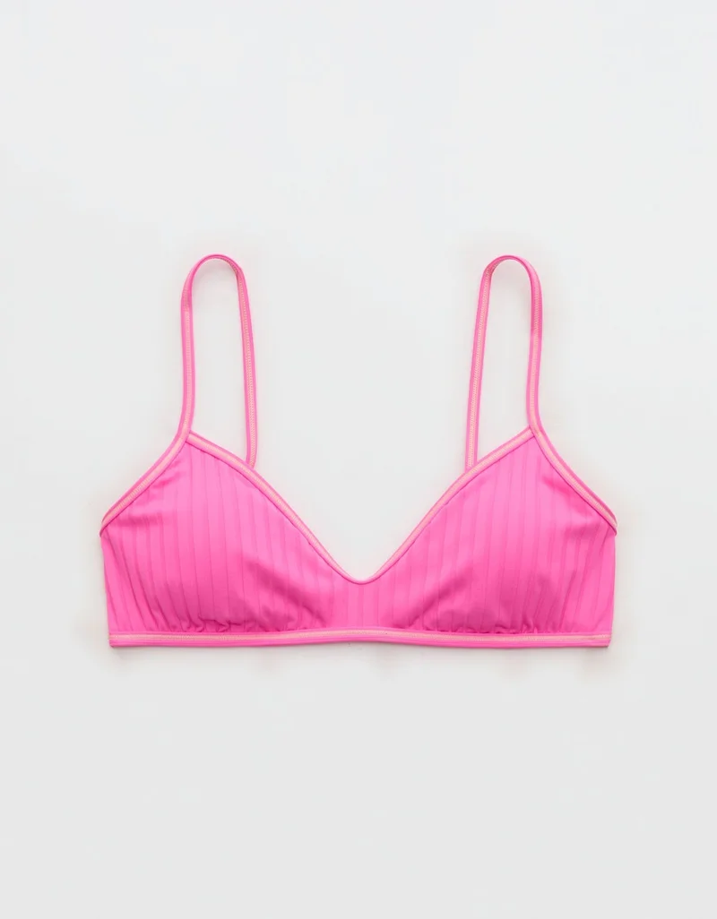 Aerie  Aerie Skinny Strap Voop Ribbed Bikini Top for Women | Best Price UAE