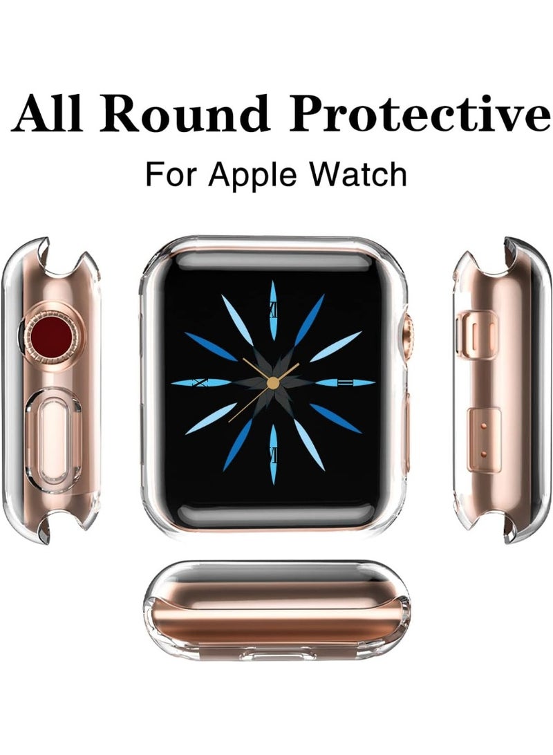 2 Pcs Protective Case Compatible with Apple Watch SE 3/SE 2/SE 44mm Case with Screen Protector,  Soft Transparent TPU All-Around Protective Case for iWatch Series 5/6 44mm - Image 4